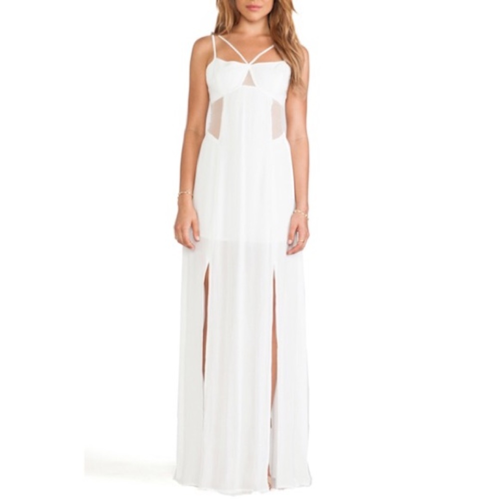 BCBGENERATION Women's Mesh Panel Maxi Dress Sze 8